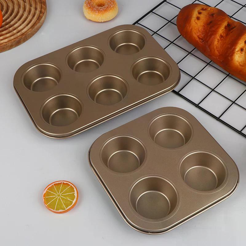 Molde para Magdalenas de 4/6/12 Tazas Bandeja para Muffins Molde para Magdalenas Molde para Muffins Molde para Hornear de Acero al Carbono Utensilios de Cocina Antiadherentes Molde para Pasteles de Microondas