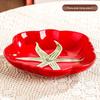 Tomato Ceramic Tableware: Tomato-Shaped Dinner Plates, Heart-Shaped Dessert Bowls, Festive Fruit Plate, Red Storage Jar.