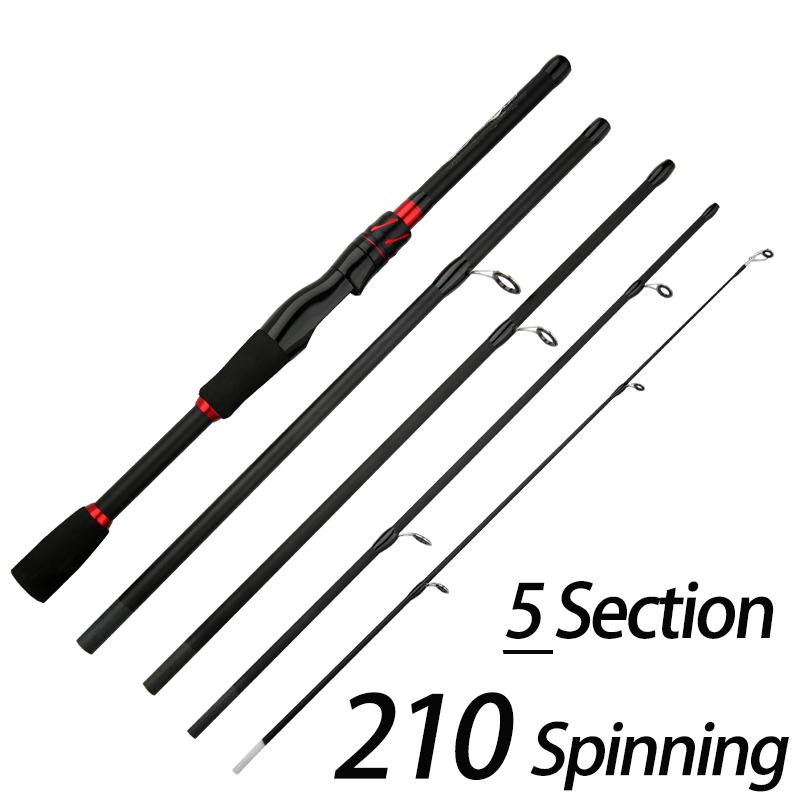 Carbon fiber fishing rod 1.8m 2.1m 5 Speed Casting 4 Speed Spinning Rod Ultralight Carbon Fiber Fishing Rod for Freshwater Travel