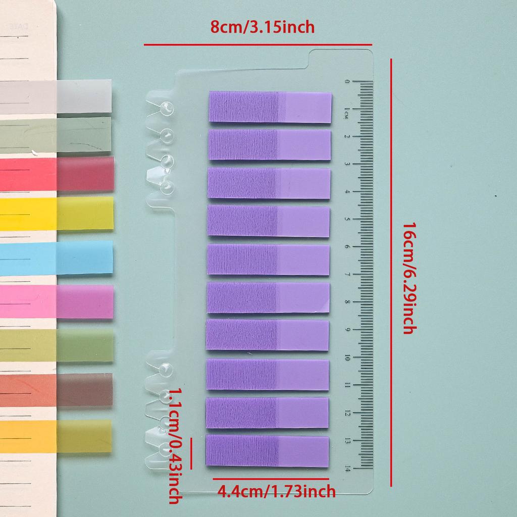 200-3200Sheets Waterproof Sticky Notes, Monochromatic, Plastic Memo Pad with Ruler for School, Office, Student Stationery
