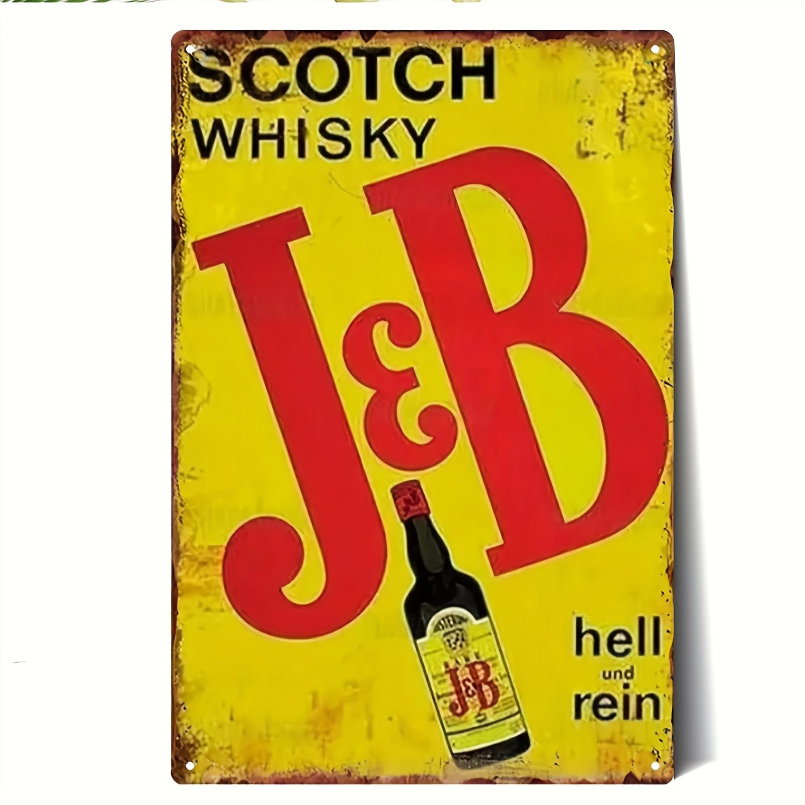 

HD Tin Sign Vintage JB Scotch Whisky Wall Decor Retro Rare Whiskey Advertising Art Metal Tin Sign for Bar Pub Man Cave Decor 20x30cm（7.8x11.8inch）