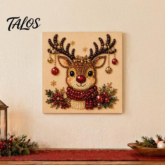 Regali di Natale pensati per gli appassionati Kit Artistico Pittura su Tela con Perle Finte Fai da Te, Kit per Artigianato con Perline Divertimento in Famiglia Adulti, Principianti, Babbo Natale Carino
