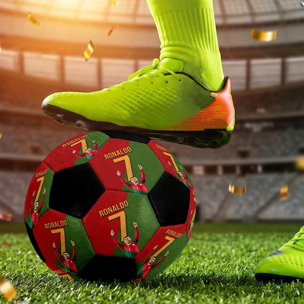 A Custom-made, Machine-stitched Size 5 Soccer Ball with Your Photo Makes The Perfect Gift.