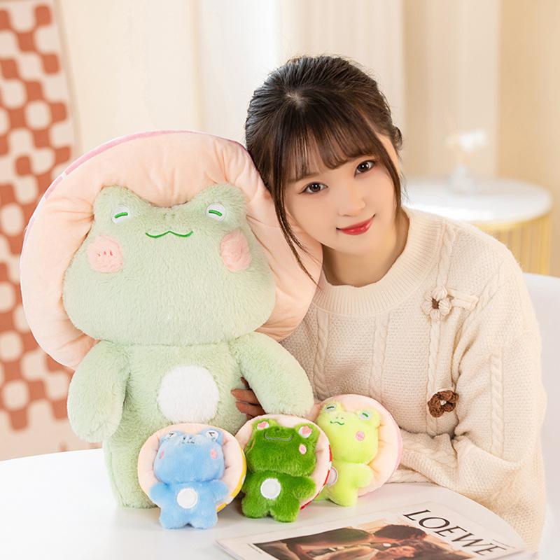 Non-Toxic Funny Mushroom Frog Doll Stuffed Plush Toys Frog Doll Christmas Gift Toys Home Decoration