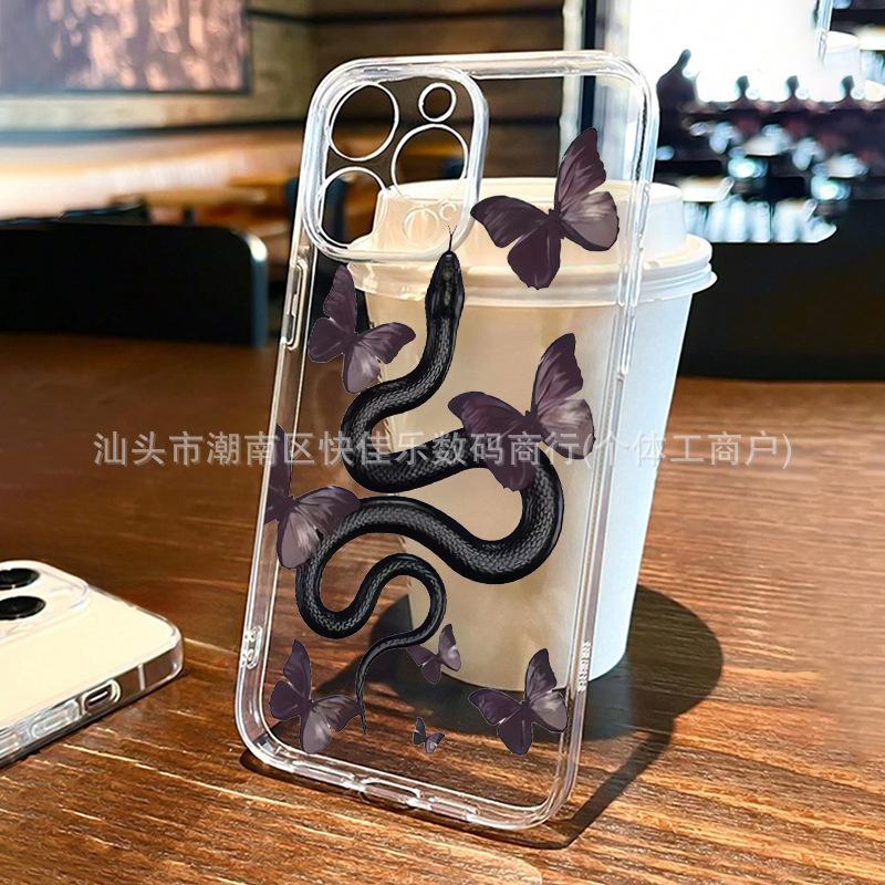 Colorful butterfly iPhone16ProMax/15/14/13 series mobile phone case 11/12 transparent 17ProMax soft
