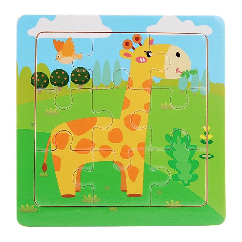

3D Puzzles Cartoon Animals Wooden Montessori Activity Children Cognitive Jigsaw Puzzle Infant Playthings Instructive Playthings designed for Children