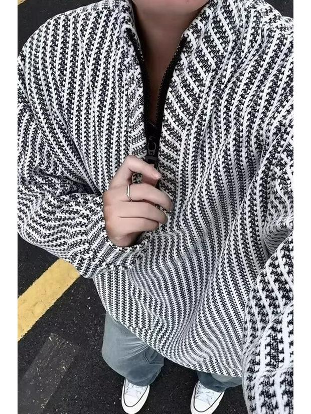 Men's Plus Size Half-Zip Deconstructed Hoodie - Autumn/Winter Street Style Pullover with High Street Vibes