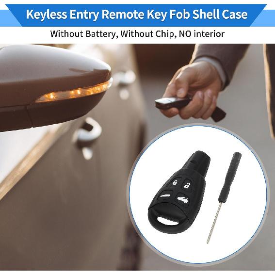 Schlüsselschale für SAAB 93 2007-2012 Kombi und Limousine Keyless Entry Fernbedienung Ersatzschale 4 Tasten