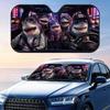 Funny Shark Driving Sun Visor Foldable Car Windshield Sun Shade UV Protection Reflective Heat Insulation Reusable Cover