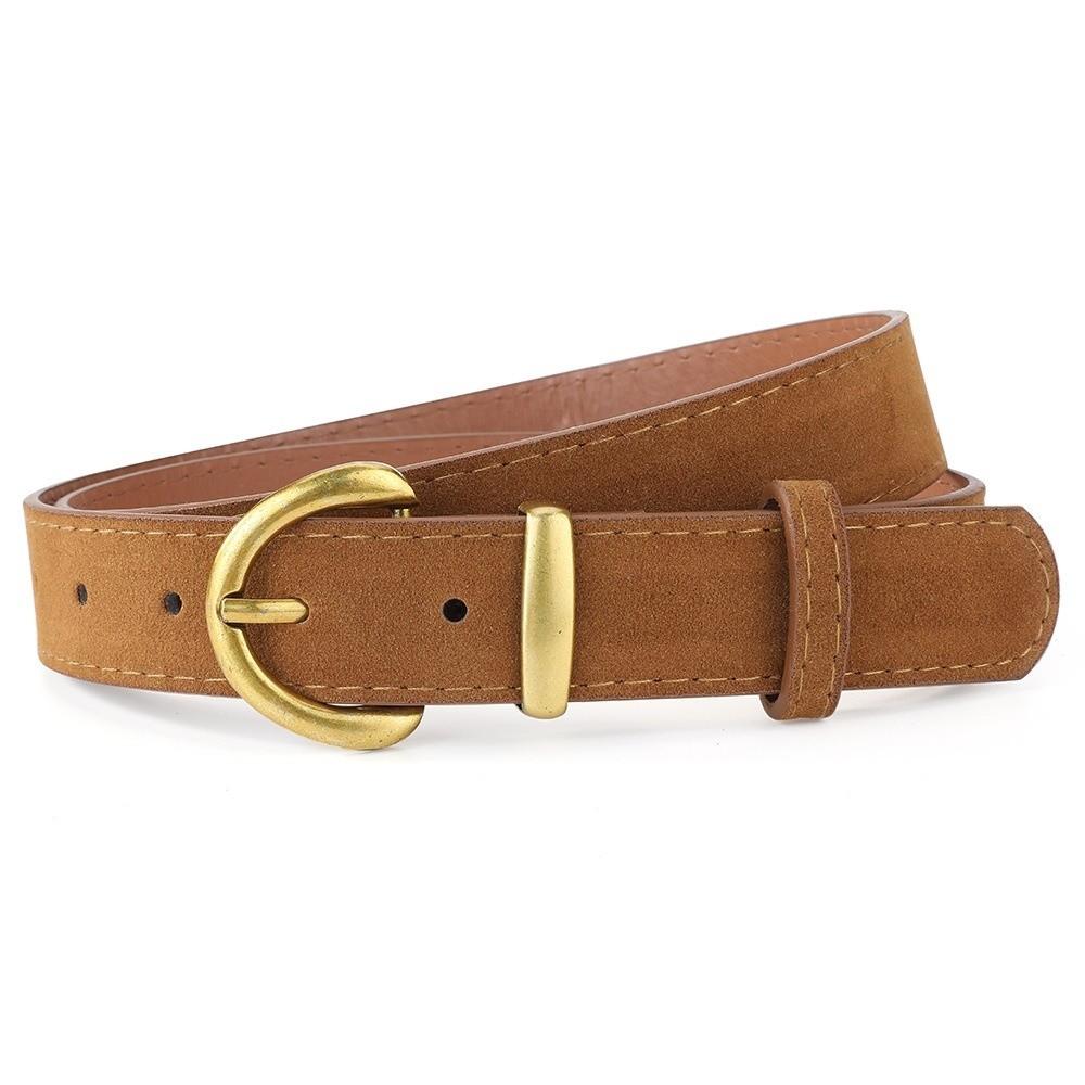 

Роскошный дизайн замшевый кожаный ремень универсальный пояс модный женский пояс для талии джинсовая отделка верблюд