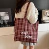 Large-capacity Commuting Tote Bag, Casual and Fashionable Single-shoulder Tote Bag, Retro Check Pattern