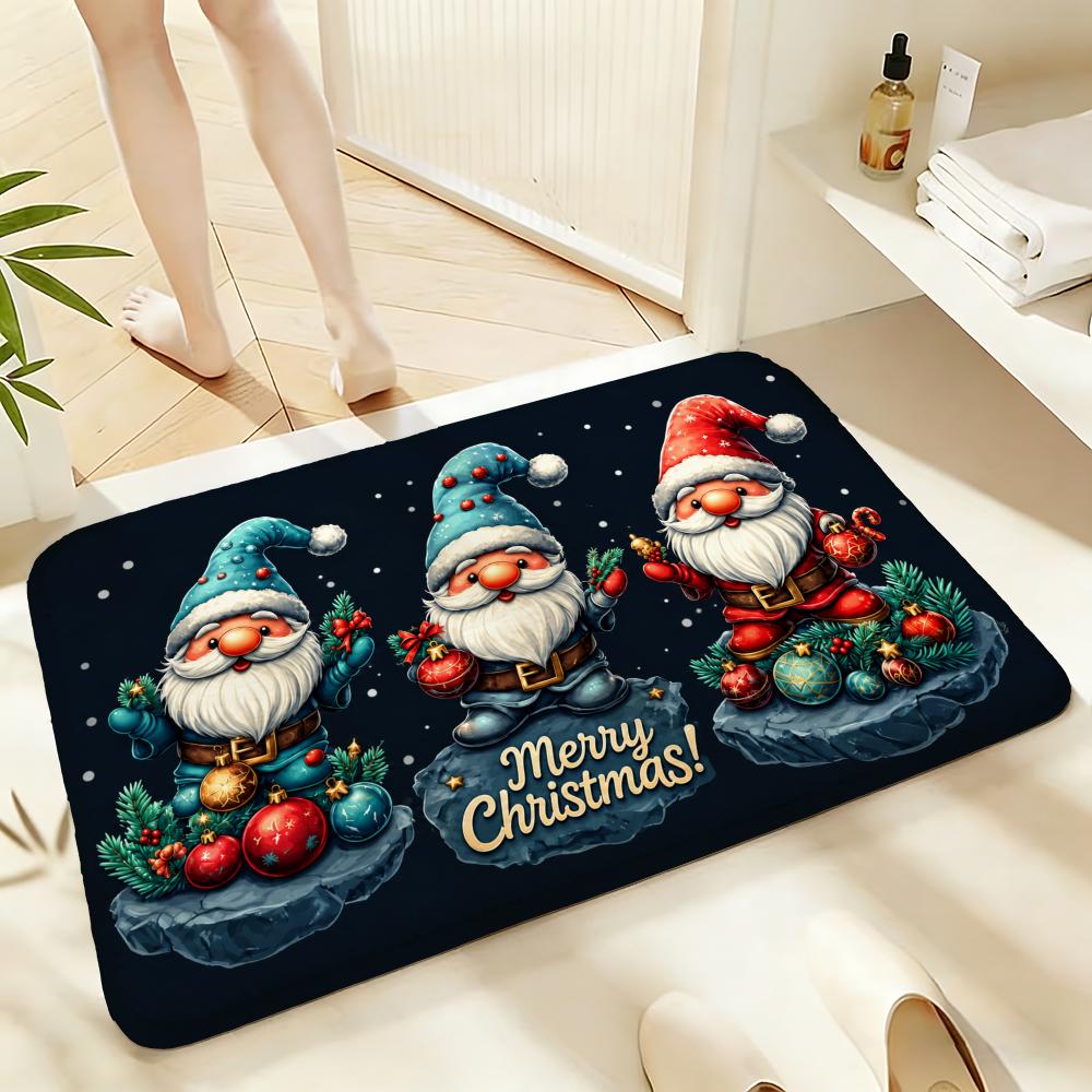 Soft Absorbent Non-Slip Rug Merry Christmas Door Mat Floor Mat Home Decor Doormat Bedroom Floor Mat Shower Carpet