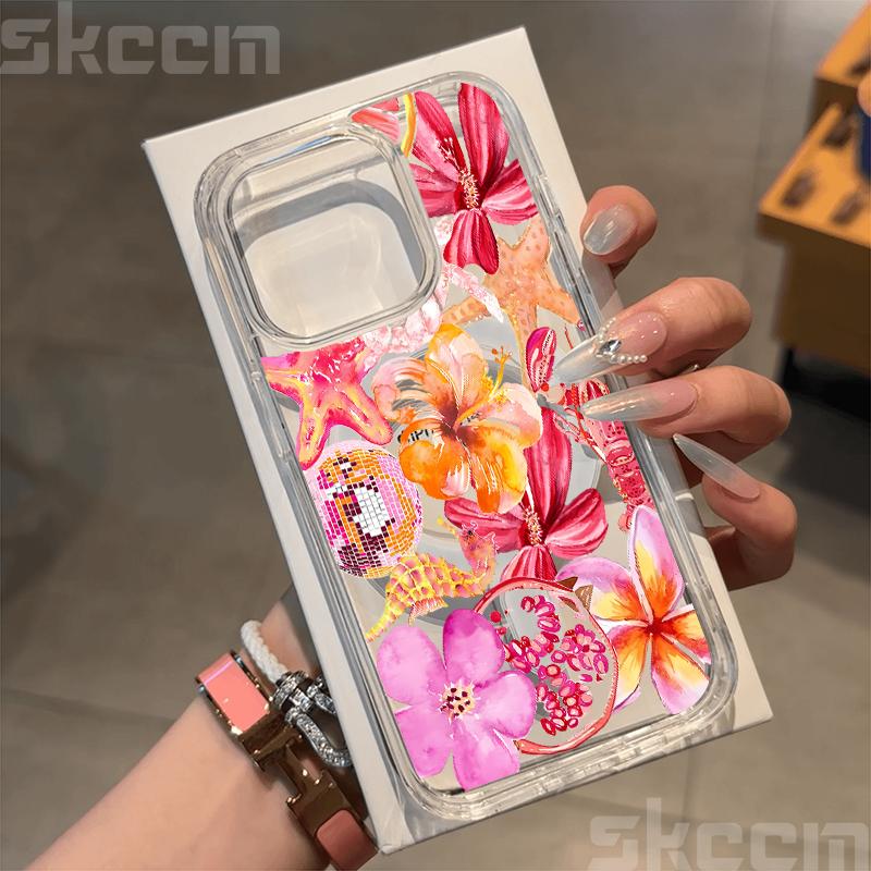 Realistic Lily Flower Print Clear Phone Case For iPhone 16E 16 15 14 13 12 11 Pro Max Plus XS XR Magnetic Wireless Charge Cover
