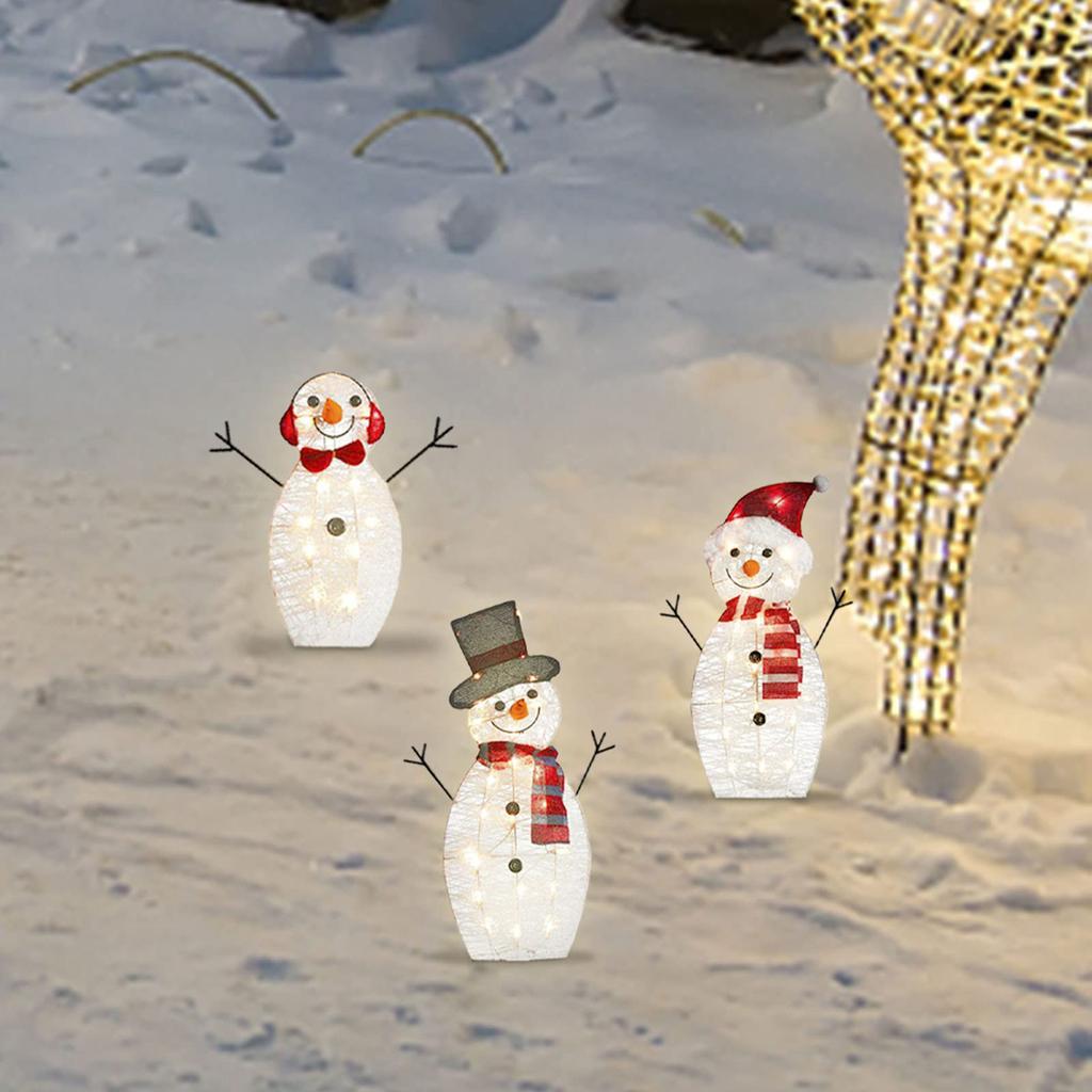 Acrylic Snowman Ornament with LED Light Cute Lovely Interesting Santa Ornament for Holiday Party Decoration