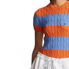 Polo Ralph Lauren SS24 Striped Cable Knit Crew Neck Slim Fit Short Sleeve Sweater Women sweater Multicolor WMPOSWENC020886-400