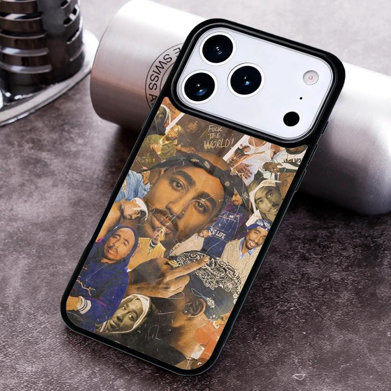 Rapper 2pac Singer Tupac Phone Case for iPhone 17 16 15 Pro Max Air 14 13 12 11 Plus Shockproof Capa Cover