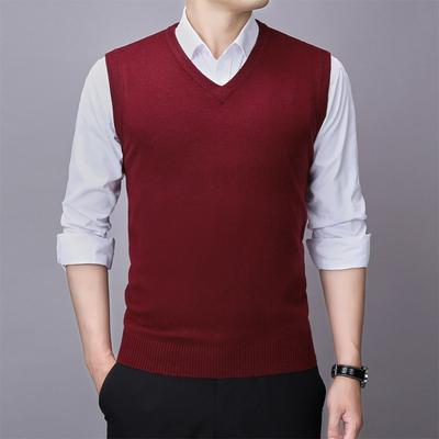 Gilet en laine Gilet pull pour homme Gilet pour homme d'affaires Tricoté Couleur unie Cardigan Gilet Marée
