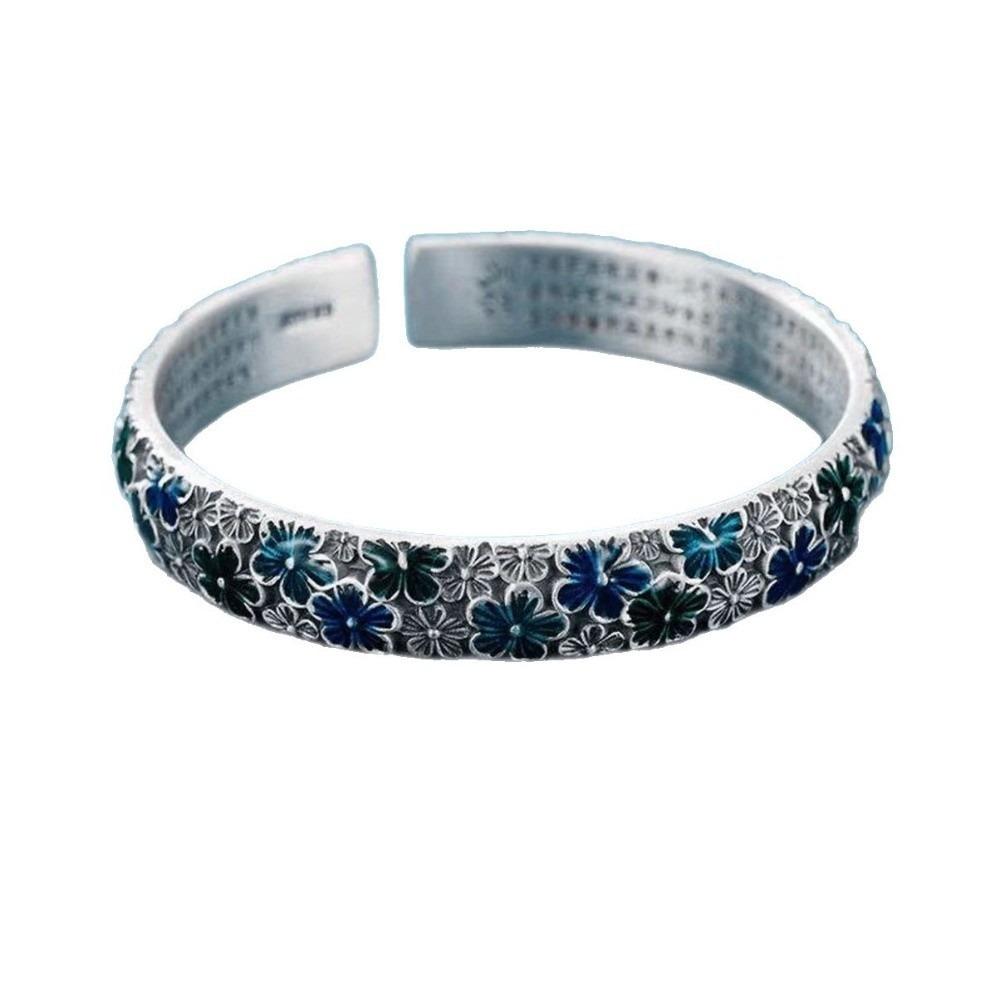 Flower Women's Hand Bracelet Traditional Cuff Bangle Handicraft Enamel Bracelet  Women