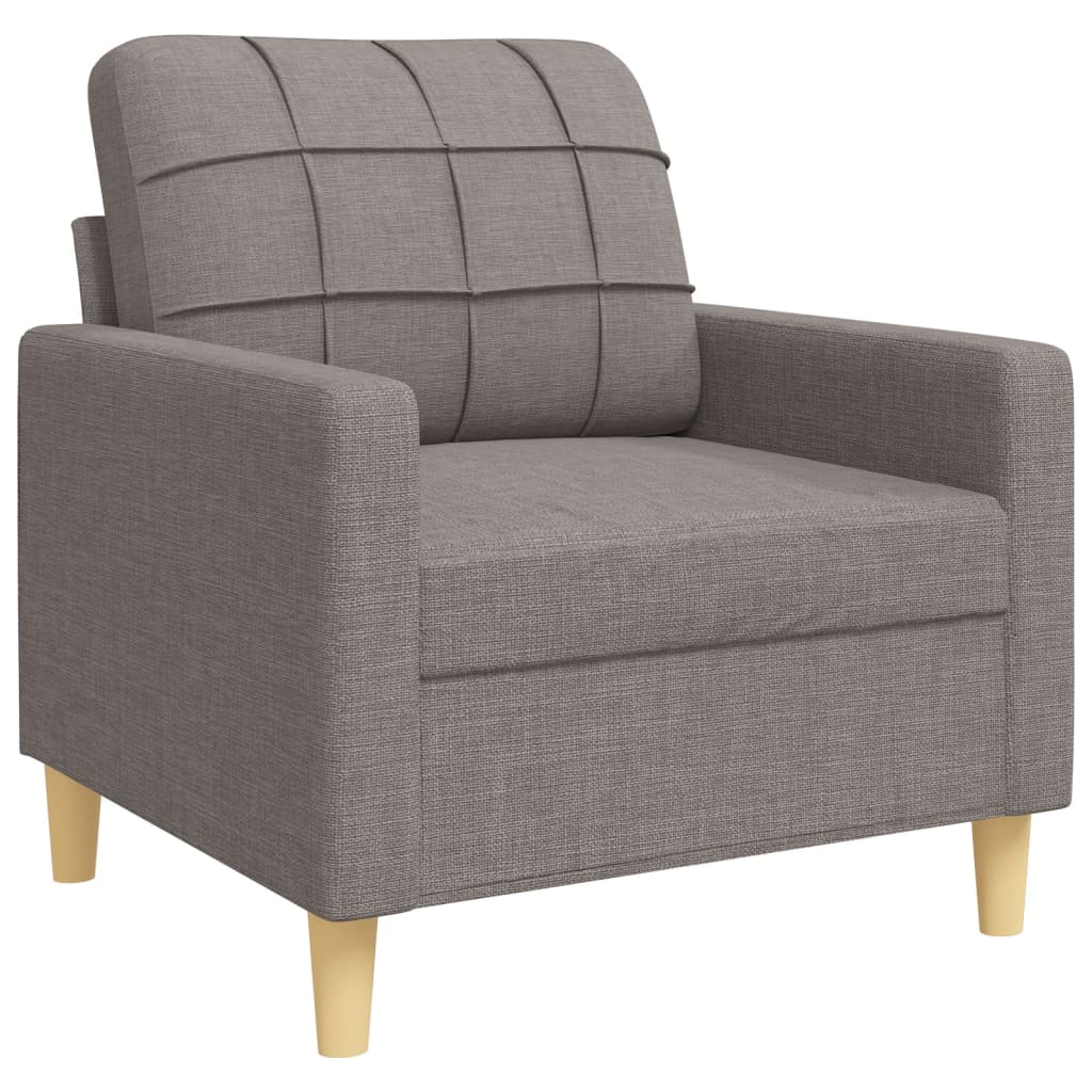 3 Piece Sofa Set Taupe Fabric