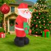 5.9FT Inflatable Toy Santa Claus Wreath Xmas Yard Lawn Party Decoration with LED Lights Christmas Home Supplies Ornaments Gifts