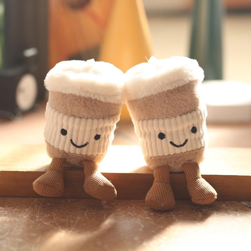 Cute Milk Tea Cup Keychain Adorable Fluffy Drink Keyring High-quality Comfortable Toys Children's Birthday Gift Companion Gift