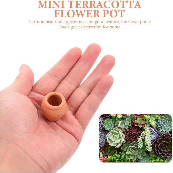 GANAZONO 16 pcs Mini Ceramic Flower Pot Small Clay Small Flower pots Mexican Decor Edible Clay Outdoor pots Ceramic Planter Pot Mini Terracotta