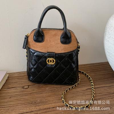 Rhombus Chain Bag Women's 2025 New Trendy Fashion High Sense Portable Shoulder Bag Versatile Messenger Bag