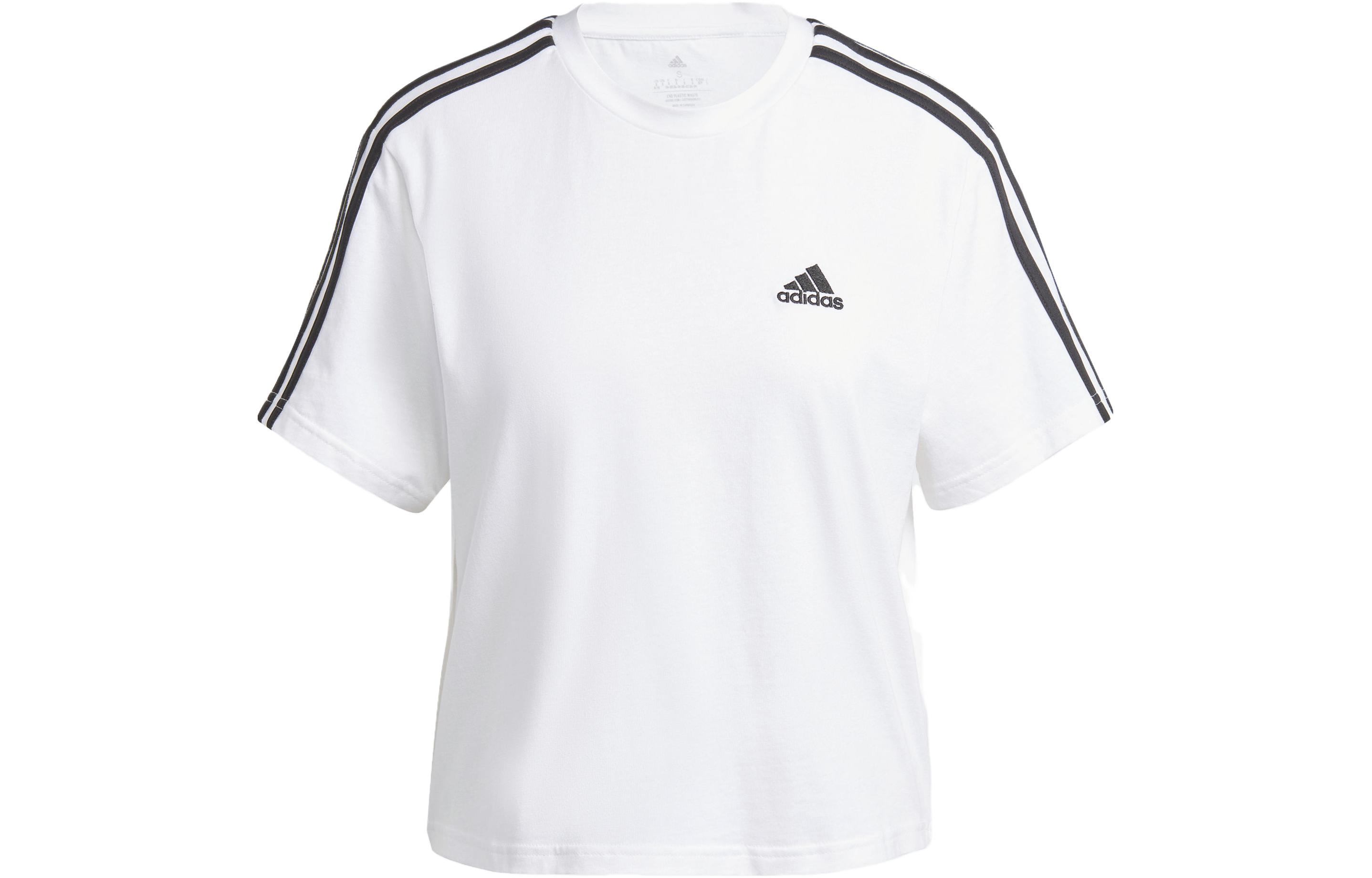 Adidas Crop Tops Women s White Crew Neck Moderate HR4915 S