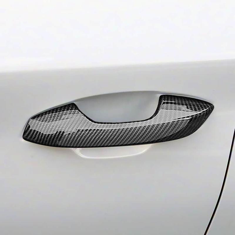 Car Styling Door Handle Frame Decoration Cover Trim For BYD Yuan PLUS  Carbon Fiber Color Exterior Accessories
