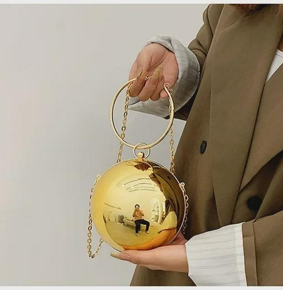 2025 Trendy Acrylic Ball Evening Bag - Round Chain Shoulder Crossbody for Women
