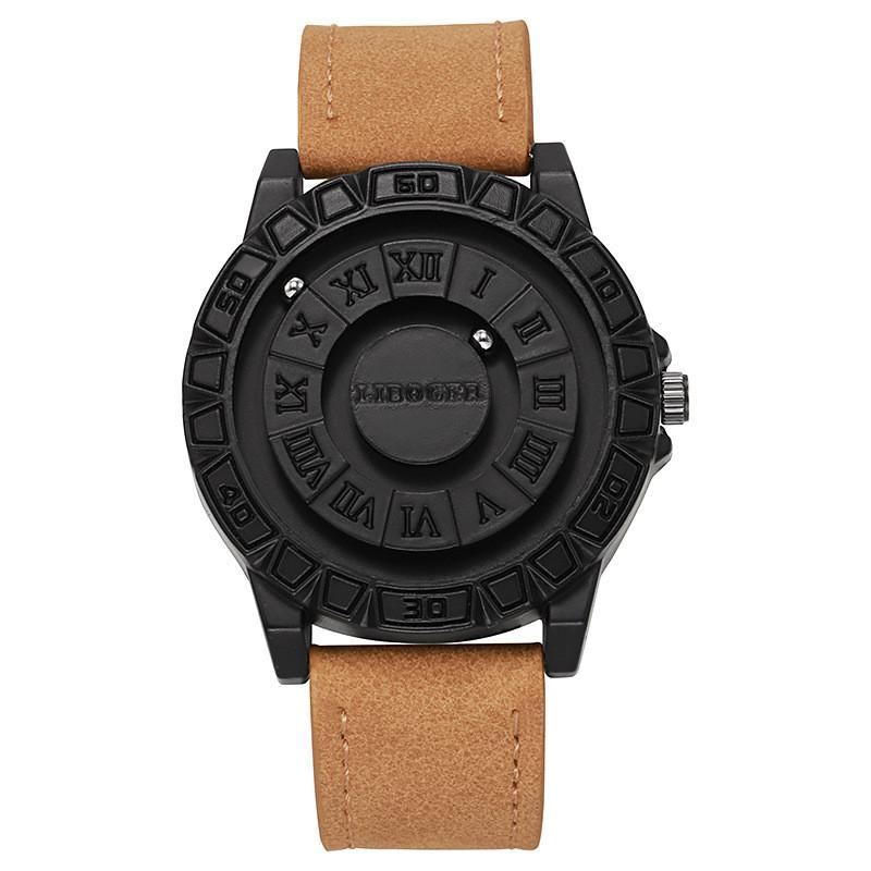 Tech Magnetic Steel Band Watch For Men Quartz Analog Fashion Accessory коричневый