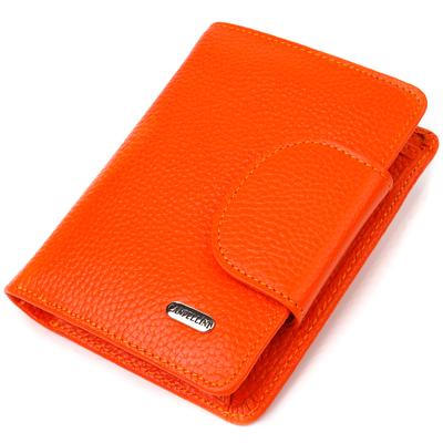 Unique Vertical Female Cat Made of Genuine Leather CANPELLINI Wallet 21680 Orange