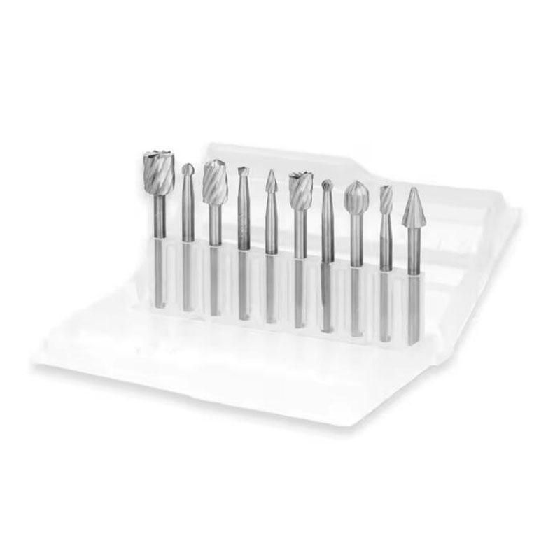 10 Piezas HSS Juego de Brocas Fresadoras Rotativas Herramientas para Desbastar Corte de Madera DIY Fresado Tallado Cabezal de Rectificado Eléctrico Herramienta de Grabado