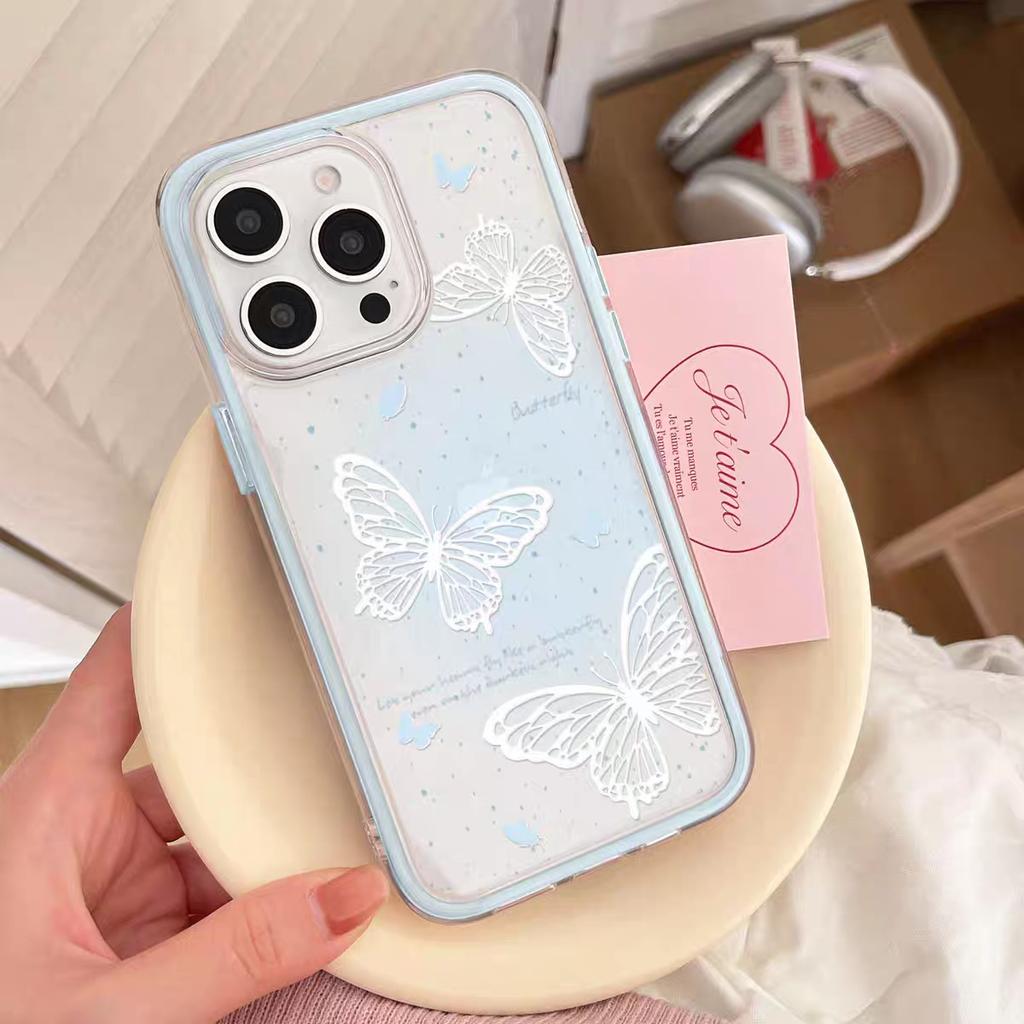 The beautiful Butterfly INS style 3-in-1 vibrant color is suitable for iPhone 16/15, iPhone 13XR/MAX, Huawei phone cases