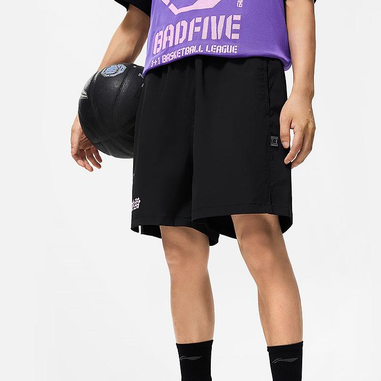 Li Ning Badfive Reflective Letter Print Casual Shorts Men shorts AKST819-1