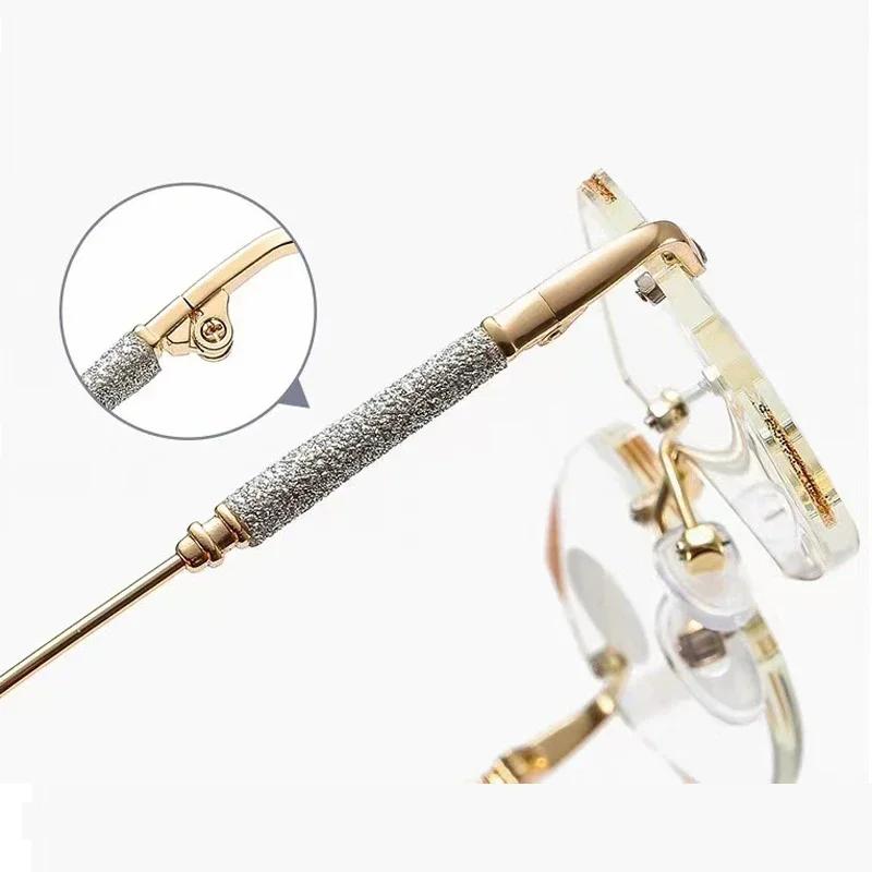 High Definition Design Design Rimless Eyeglasses Ultra Light Fashion Style Short-sighted Eyewear Outdoor Eye Protection Myopia Prescription Lenses