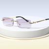 Cross-border New Retro Metal Rimless Rectangular Anti-blue Light Glasses for Men and Women Business Myopia Frame Glasses