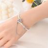Elegant 925 Sterling Silver Bracelet with Sparkling Heart Zircon and Safety Chain - Perfect Gift for Special Occasions