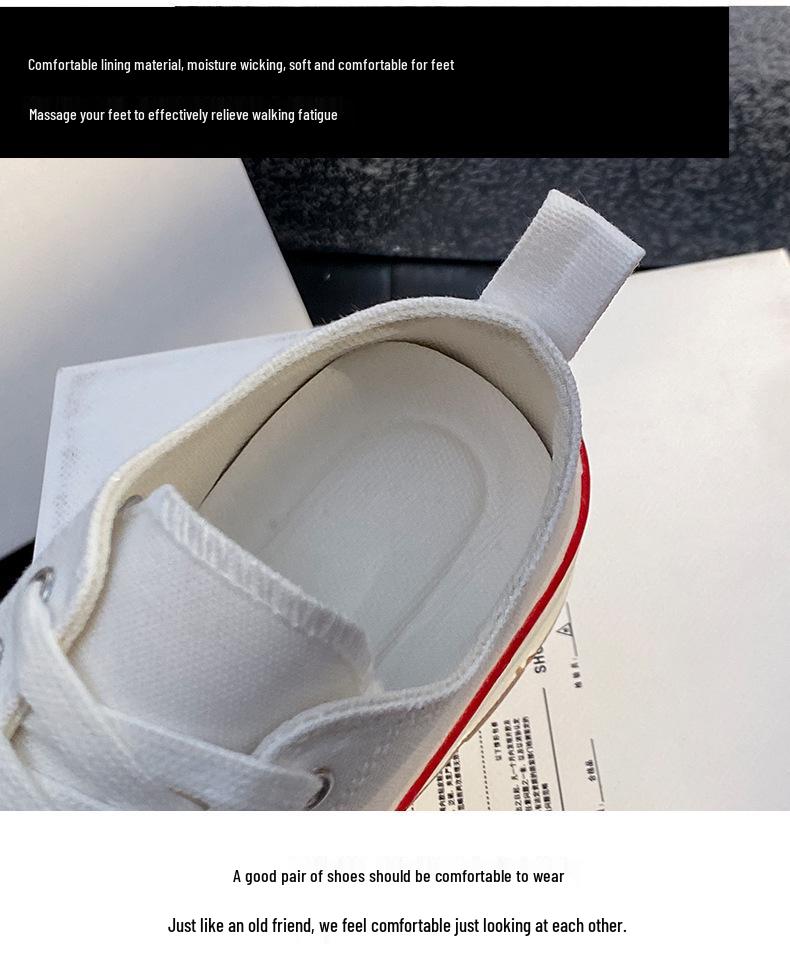 Women's Thick-Soled Breathable Canvas Shoes, 2025 Spring Collection - Korean Style Anti-Skateboard Casual Sneakers R301