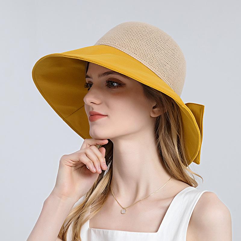 

Женские летние соломенные шляпы с широкими полями, ажурная панама для женщин, пляжная шляпа с козырьком и бантом, защита от ультрафиолета, складная шляпа от солнца
