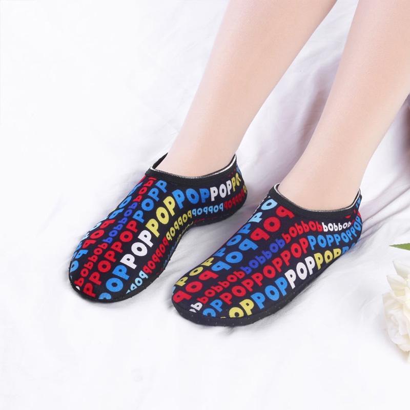 Damen Hausschuhe für den Boden Indoor Kurze Socken Elastisch Bedruckt Warm Verdicken Fleecegefüttert Bodensocken Rutschfeste Socke