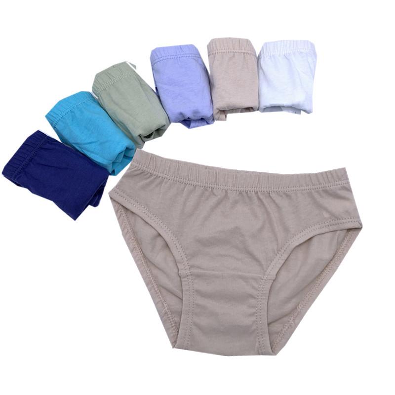 6Pc/lot Mix Colors Baby Boys Briefs Panties Solid Color Underwears