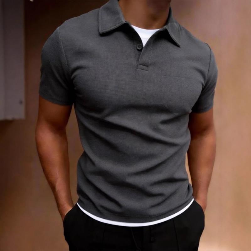 

Men s Classic Turn Down Collar Golf Polo with Placket Detail M