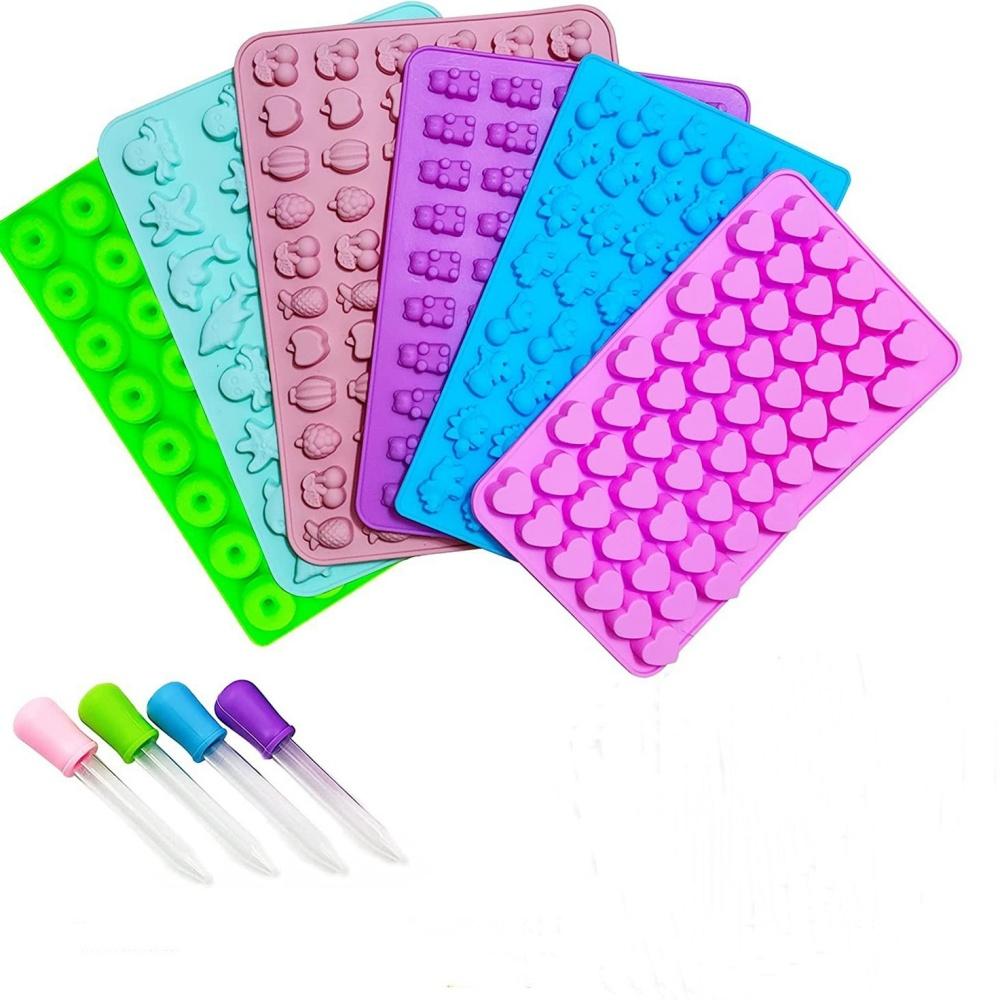 Cute teddy bear gummy candy baking mold cartoon animal chocolate candy mold children's dropper food grade kitchen accessory tool