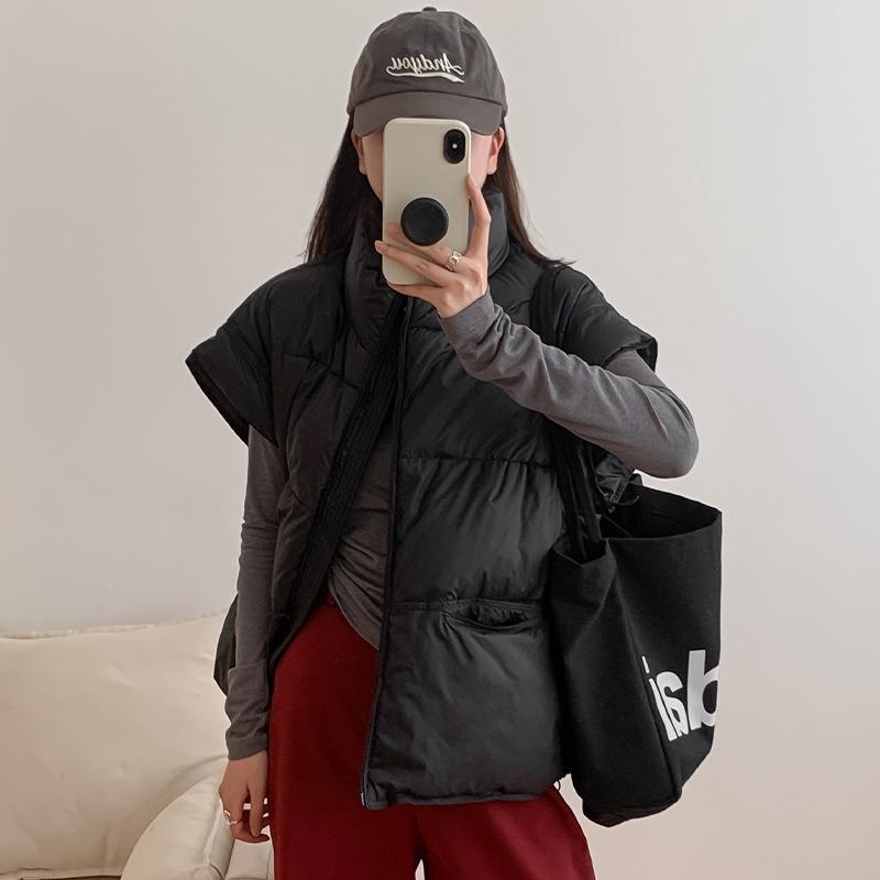 Autumn and Winter New Women's Casual Thickened Down Cotton Vest Loose Warm Vest Vest Jacket