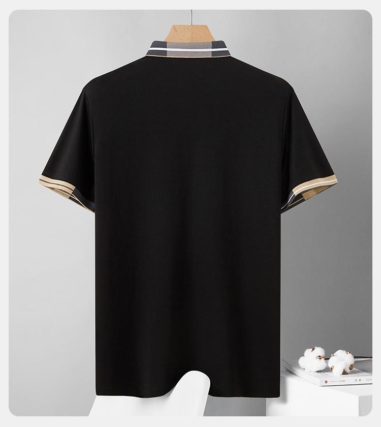 [Simple Splicing Style] Summer Business and Leisure Color Blocked Polo Shirt Men's Short-sleeved T-shirt Collar