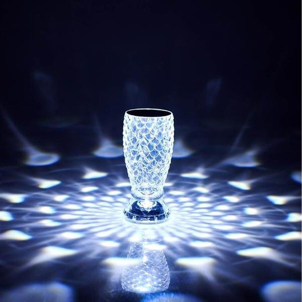 Bylamp Glacier Kryształowa lampa stołowa LED z możliwością ładowania, przezroczysta 21,5x11x11 cm