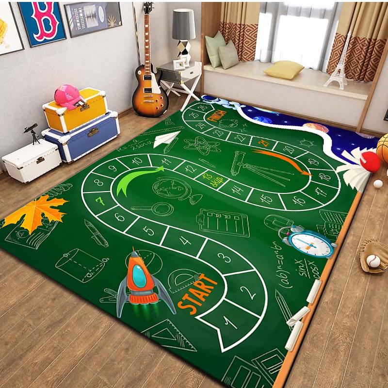 15 Size Snakes and Ladders Game Pattern Rug Carpets for Bedroom Living Room Mat Creative Door Mat Dressing Room Rugs Play Mats