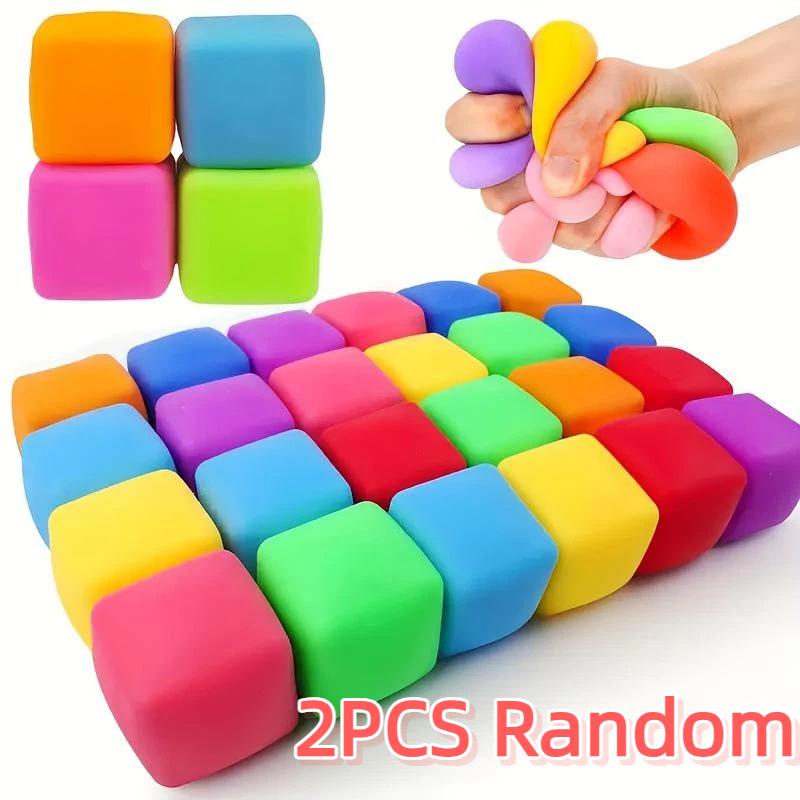 2 Pcs Colorful Fidget Stress Balls Soft Gel Filling Anxiety Relief Perfect For Work Study Home Daily Relaxation