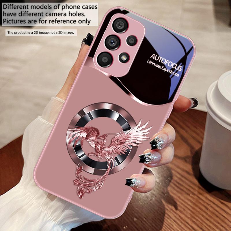 Handsome Pink Phoenix For Samsung S25 S25 Edge S25Ultra S8 9 S10 20 U ltra S21 Pro S22 Plus S23 FE S24 Ultra Glass Phone Case
